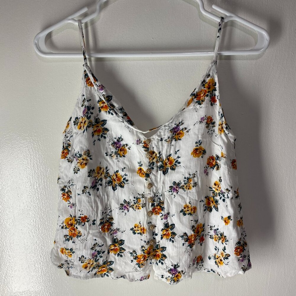 Stradivarius Floral Crop Top | Size XS